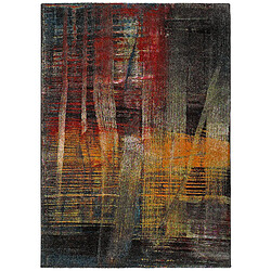 ATTICGO Tapis abstrait BIANCA gris/rouge/orange 60x120 cm