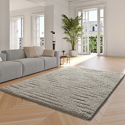 ATTICGO Tapis shaggy scandinave ATESA crème 60x120 cm