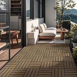 Home Deluxe WPC Carreaux à clipser BAVARO PREMIUM - Teck 1 m²