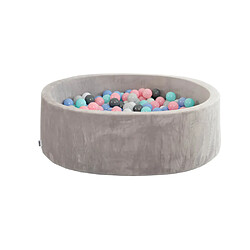 Home deluxe Piscine à balles en velours - Gris velours