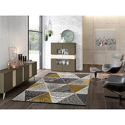 ATTICGO Tapis patchwork AMY gris/jaune 120x170 cm