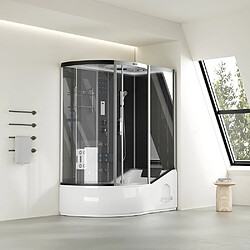 Home Deluxe Cabine de douche ALLIN 2en1 Noir Gauche