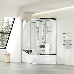 Home Deluxe Cabine de douche ALLIN 2en1 droite Blanc