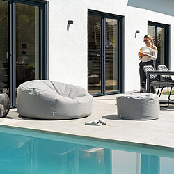 Home Deluxe XXL Outdoor Pouf CLOUD avec tabouret - Gris clair