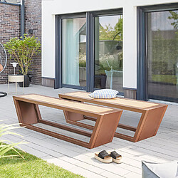 Home Deluxe Ensemble de sièges en acier KOBON Marron - Made in Germany - 2 x Banc