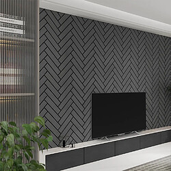 Home Deluxe - Panneau acoustique à chevrons Chêne noir 80 x 40 cm