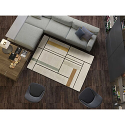 ATTICGO Tapis scandinave DOMUS beige/multicolore 160x230 cm