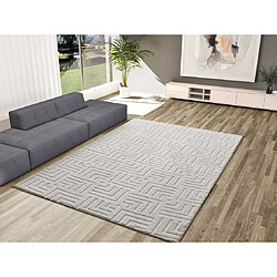 ATTICGO Tapis lavable géométrique à relief ESTILO blanc 120x170 cm