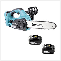 Makita DUC 302 30cm Tronçonneuse d'élagage sans fil avec 2 x 18 V = 36 V de Puissance + 2x Batteries BL 1840 - sans Chargeur
