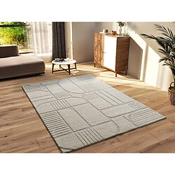 ATTICGO Tapis scandinave à relief SNOWY blanc/beige 120x170 cm