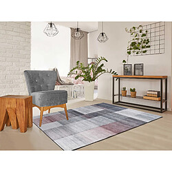ATTICGO Tapis géométrique CLASS gris/rose 80x150 cm