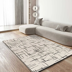 ATTICGO Tapis géométrique RETRO blanc/noir 160x230 cm