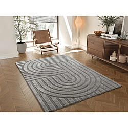 ATTICGO Tapis scandinave à relief SNOWY gris 80x150 cm