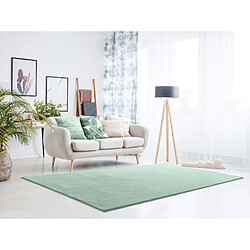 ATTICGO Tapis lavable uni LOFT vert 80x150 cm