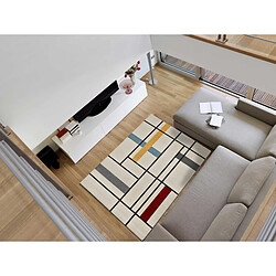 ATTICGO Tapis géométrique DELTA beige/multicolore 160x230 cm