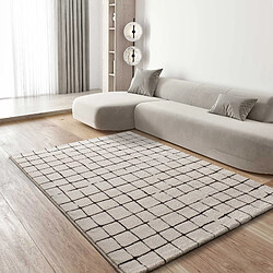 ATTICGO Tapis à carreaux RETRO blanc/noir 80x150 cm