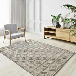 ATTICGO Tapis lavable ethnique à relief PAMUK crème 60x90 cm