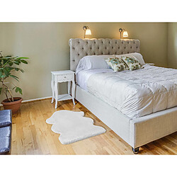 ATTICGO Tapis lavable shaggy FOX blanc 60x90 cm Tapis descente de lit - Lavable - Antidérapant - Polyester - Shaggy - Blanc - 60x90 cm