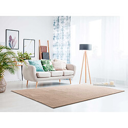 ATTICGO Tapis lavable uni LOFT beige 60x120 cm