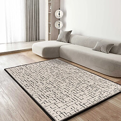 ATTICGO Tapis géométrique RETRO blanc/noir 133x190 cm