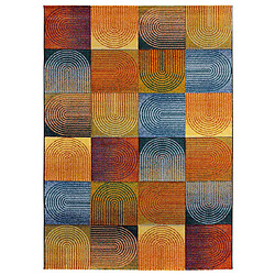 ATTICGO Tapis géométrique SYBIL multicolore 140x200 cm