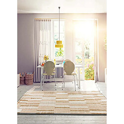ATTICGO Tapis shaggy géométrique SERENE TERRA beige 160x230 cm