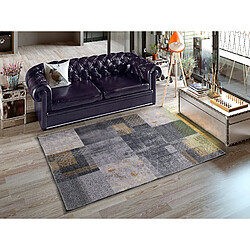 ATTICGO Tapis lavable abstrait NEILA gris 140x200 cm