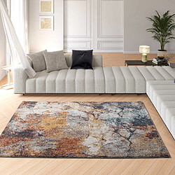 ATTICGO Tapis abstrait PARMA rouille/bleu/beige 80x150 cm
