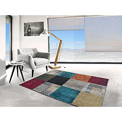 ATTICGO Tapis lavable abstrait NEILA multicolore 80x150 cm