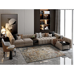 ATTICGO Tapis abstrait SHIRAZ rouille/beige/gris 80x150 cm