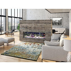 ATTICGO Tapis abstrait NAIA gris/bleu/rouille 140x200 cm