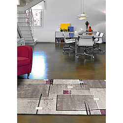 ATTICGO Tapis géométrique DETROIT lilas/gris 120x170 cm