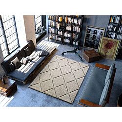 ATTICGO Tapis géométrique SWANSEA blanc/noir 120x170 cm