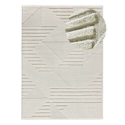 ATTICGO Tapis à poils longs à relief NUMA crème 80x150 cm