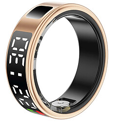 Avizar Bague Connectée Taille 10 Modèle Saturn avec Écran LED et Étui de Charge Dorée
