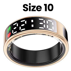 Avis Avizar Bague Connectée Taille 10 Modèle Saturn avec Écran LED et Étui de Charge Dorée