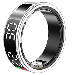 Avizar Bague Connectée Taille 12 Modèle Saturn avec Écran LED et Étui de Charge Argent