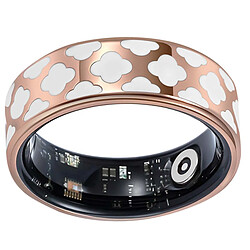 Avizar Bague Connectée Taille 10 Modèle Ursa avec Motif Géométrique et Étui de Charge Dorée