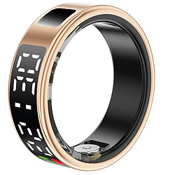 Avizar Bague Connectée Taille 8 Modèle Saturn avec Écran LED et Étui de Charge Dorée