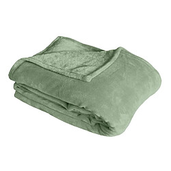 Paris Prix Plaid Polaire XL Uni Coral Fleece 180x220cm Vert Argile