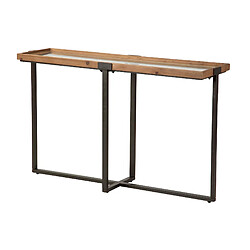 Alexandra house living Console métal et verre - Marron et noir