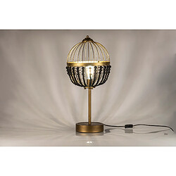 Alexandra House Living Lampe de table avec boules en métal et en bois 32 x 32 x 70 cm