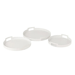 Paris Prix Lot de 3 Plateaux en Métal Mathew 45cm Blanc