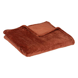 Atmosphera Plaid Doux Uni Flanel 125x150cm Terracotta