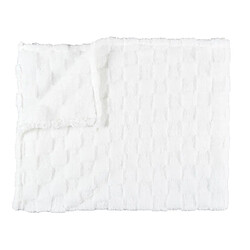 Paris Prix Plaid en Flanelle Damier 120x150cm Blanc