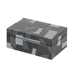 Alexandra House Living Boîte en MDF noir et gris 20 x 12 x 8 cm
