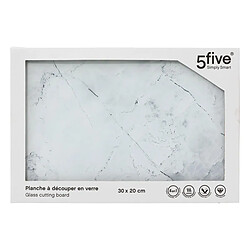 Five Simply Smart Planche à Découper en Verre Marbre 30cm Blanc