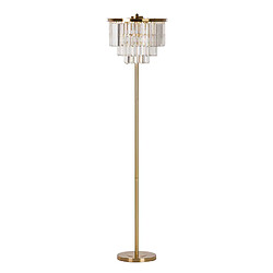 Alexandra House Living Lampadaire en métal et cristal doré 40 x 40 x 160 cm