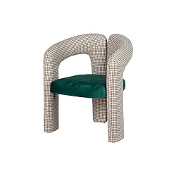 Alexandra House Living Fauteuil Nova en velours vert beige 66 x 61 x 76 cm