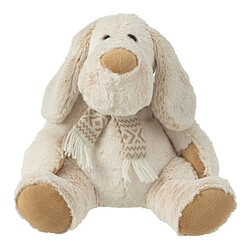 Paris Prix Peluche Chien Assis Écharpe 30cm Beige